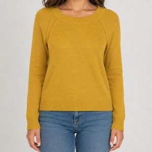 Banana Republic‎ Organic Cotton Mustard Scoop Neck Sweater Size Small